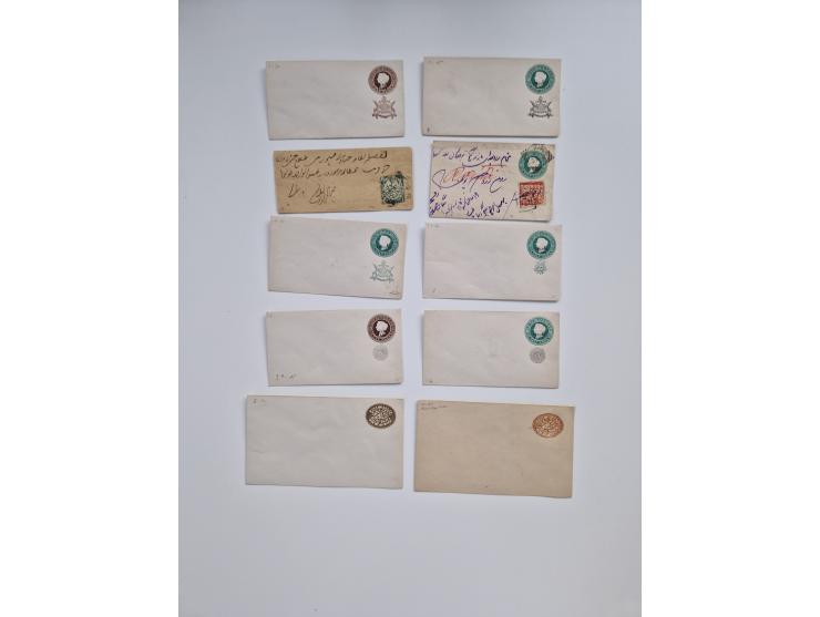 1880/1900 (ca.), about 150 postal stationery cards and envelopes, unused and used,including some with additional franking