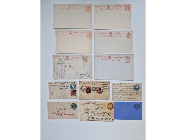 1880/1900 (ca.), about 150 postal stationery cards and envelopes, unused and used,including some with additional franking