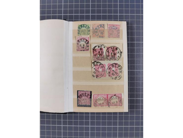 1866/76, kleine alte Partie mit etwa 70 Marken und Briefstücken und 22 Briefen und Ganzsachen, dabei "GRAUDENZ, "HERFORD", "L