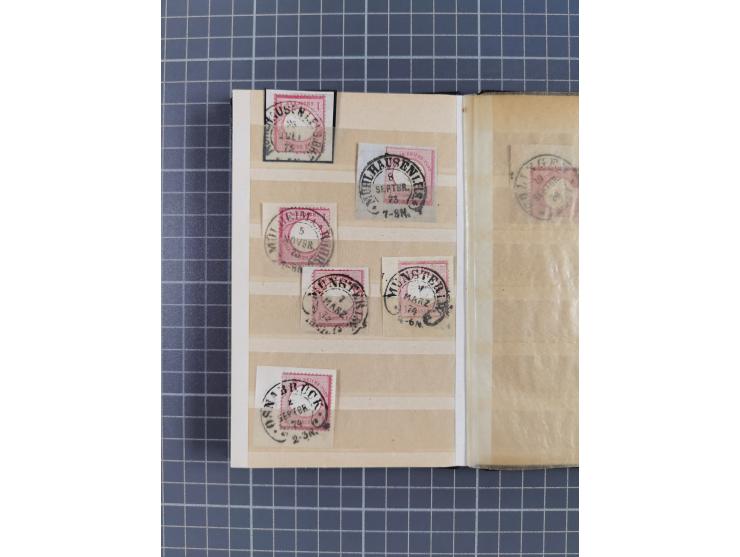 1866/76, kleine alte Partie mit etwa 70 Marken und Briefstücken und 22 Briefen und Ganzsachen, dabei "GRAUDENZ, "HERFORD", "L