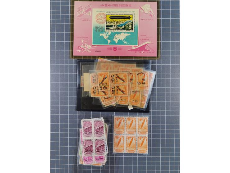 1926/80 (ca), lot with mostly unused and used airmails and Zeppelin stamps, with u.o. German 1 and 2 M. Polarfahrt unused wit