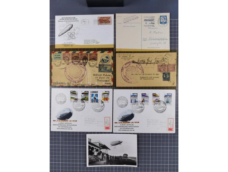 Zeppelin: 1928/81, Partie Stempel-Belege mit Schwerpunkt bei den modernen Stempeln und Sonderumschlägen ab ca. 1960, dazu neu