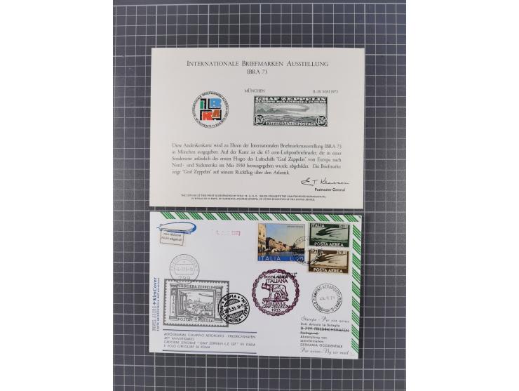 Zeppelin: 1928/81, Partie Stempel-Belege mit Schwerpunkt bei den modernen Stempeln und Sonderumschlägen ab ca. 1960, dazu neu