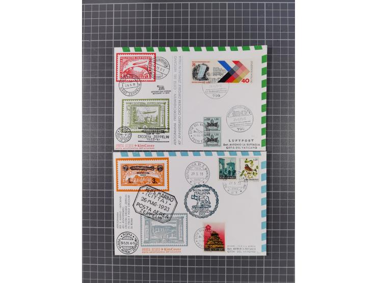 Zeppelin: 1928/81, Partie Stempel-Belege mit Schwerpunkt bei den modernen Stempeln und Sonderumschlägen ab ca. 1960, dazu neu