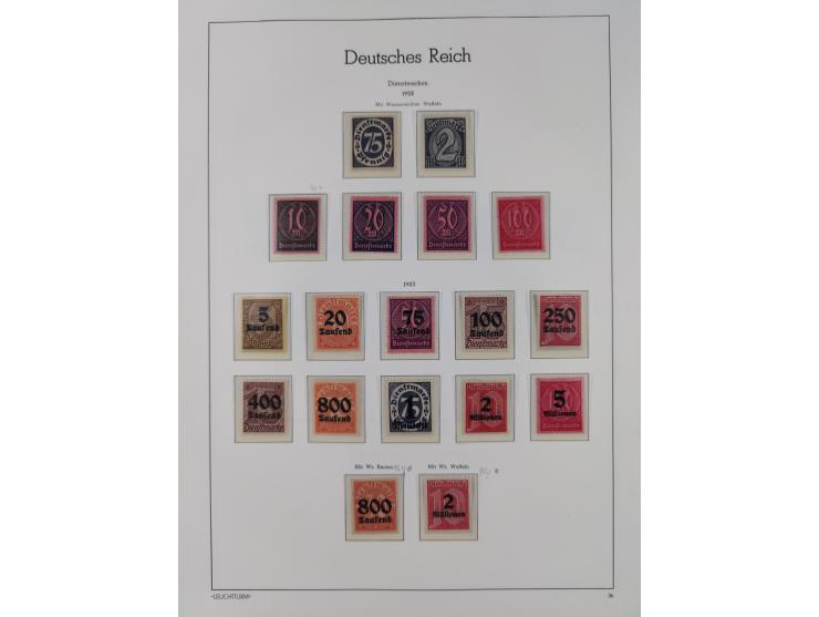 1872/1932, ungebrauchte und postfrische Sammlung inkl. Dienstmarken mit vielen besseren und kpl. Ausgaben, Farben, Wasserzeic