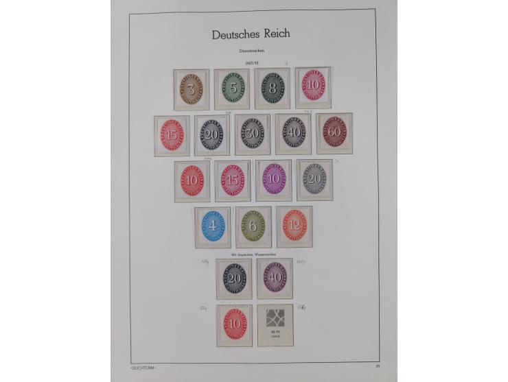 1872/1932, ungebrauchte und postfrische Sammlung inkl. Dienstmarken mit vielen besseren und kpl. Ausgaben, Farben, Wasserzeic