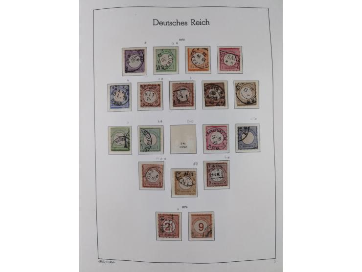 1872/1932, gestempelte Sammlung inkl. Dienstmarken mit vielen besseren und kpl. Ausgaben, Farben, Wasserzeichen-Abarten, Type