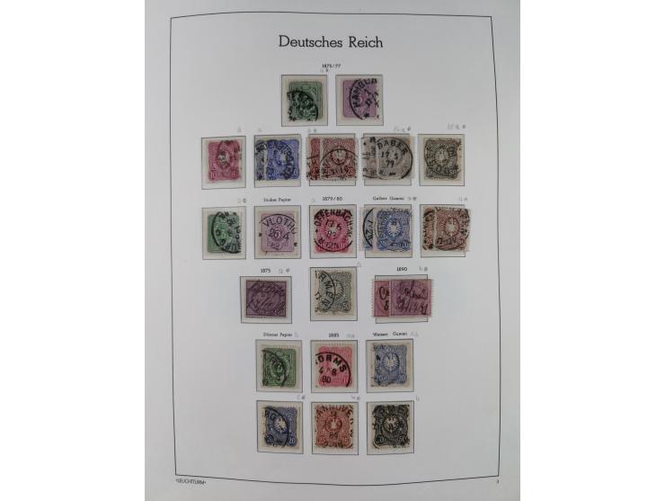 1872/1932, gestempelte Sammlung inkl. Dienstmarken mit vielen besseren und kpl. Ausgaben, Farben, Wasserzeichen-Abarten, Type