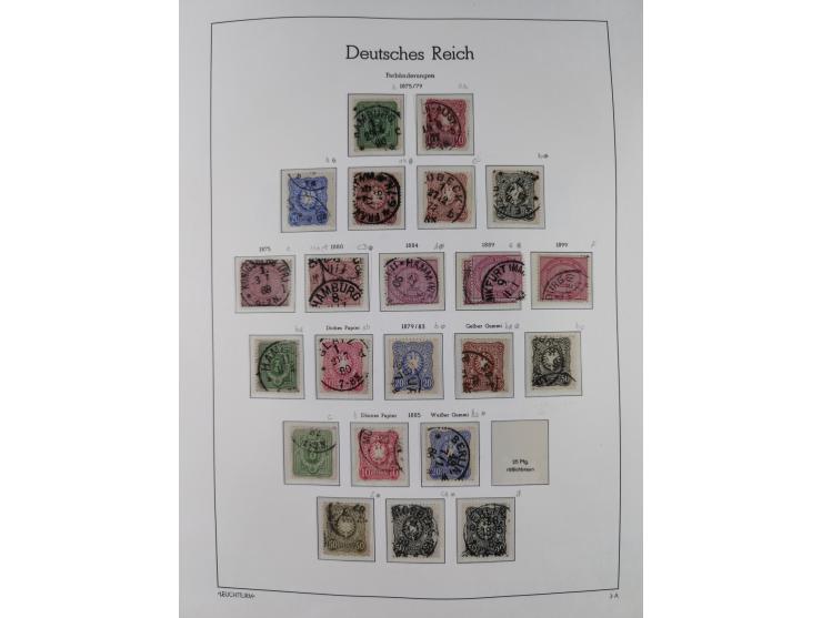1872/1932, gestempelte Sammlung inkl. Dienstmarken mit vielen besseren und kpl. Ausgaben, Farben, Wasserzeichen-Abarten, Type