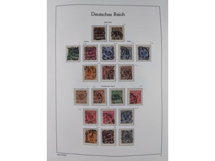 1872/1932, gestempelte Sammlung inkl. Dienstmarken mit vielen besseren und kpl. Ausgaben, Farben, Wasserzeichen-Abarten, Type