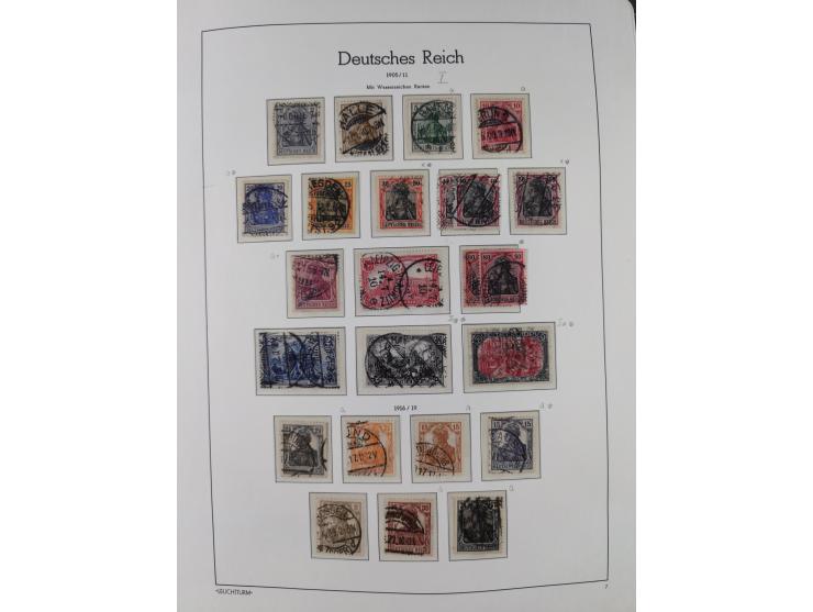 1872/1932, gestempelte Sammlung inkl. Dienstmarken mit vielen besseren und kpl. Ausgaben, Farben, Wasserzeichen-Abarten, Type