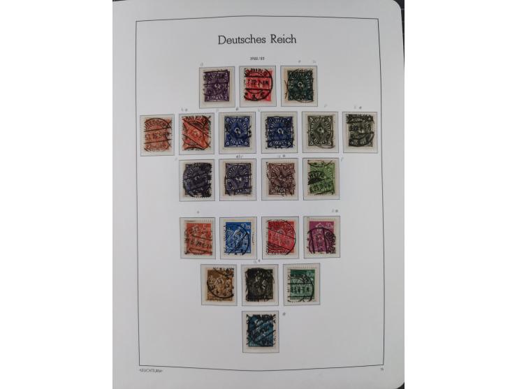 1872/1932, gestempelte Sammlung inkl. Dienstmarken mit vielen besseren und kpl. Ausgaben, Farben, Wasserzeichen-Abarten, Type
