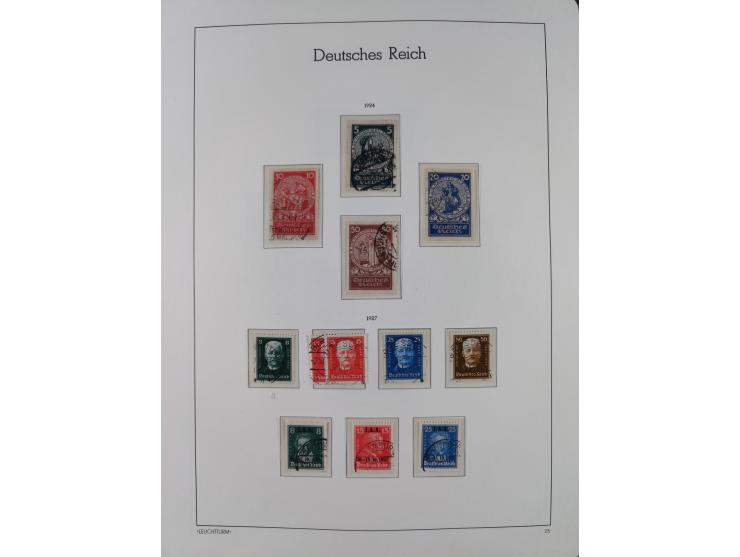 1872/1932, gestempelte Sammlung inkl. Dienstmarken mit vielen besseren und kpl. Ausgaben, Farben, Wasserzeichen-Abarten, Type
