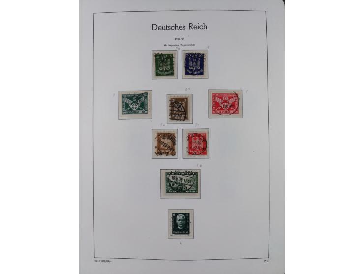1872/1932, gestempelte Sammlung inkl. Dienstmarken mit vielen besseren und kpl. Ausgaben, Farben, Wasserzeichen-Abarten, Type