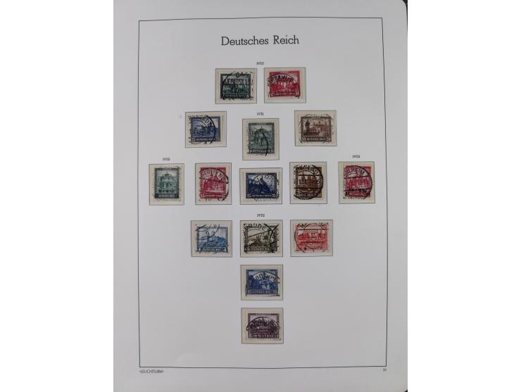 1872/1932, gestempelte Sammlung inkl. Dienstmarken mit vielen besseren und kpl. Ausgaben, Farben, Wasserzeichen-Abarten, Type