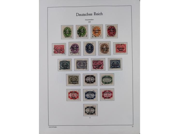 1872/1932, gestempelte Sammlung inkl. Dienstmarken mit vielen besseren und kpl. Ausgaben, Farben, Wasserzeichen-Abarten, Type