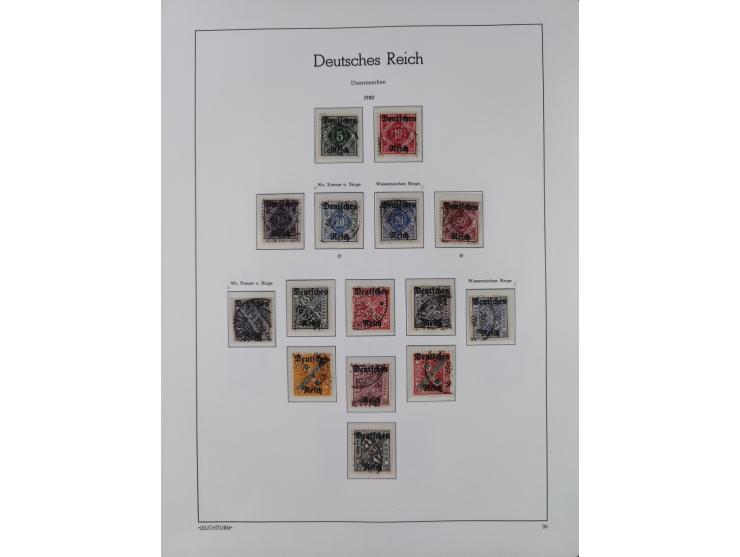 1872/1932, gestempelte Sammlung inkl. Dienstmarken mit vielen besseren und kpl. Ausgaben, Farben, Wasserzeichen-Abarten, Type