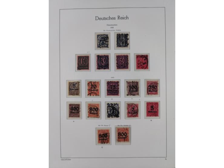 1872/1932, gestempelte Sammlung inkl. Dienstmarken mit vielen besseren und kpl. Ausgaben, Farben, Wasserzeichen-Abarten, Type