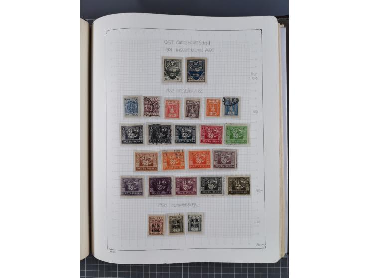 1918/89 (ca.), mint never hinged/unused and mostly used collection with duplicates, including Polish areas, Schlesien, etc., 