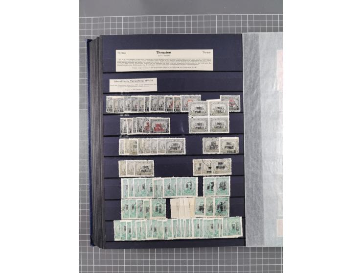 GREEK OCCUPATIONS &amp; LOCALS: 1859/1942 (ca.), mint never hinged/unused and used collection with 24 covers, many duplicates