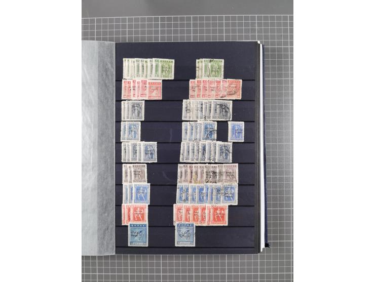 GREEK OCCUPATIONS &amp; LOCALS: 1859/1942 (ca.), mint never hinged/unused and used collection with 24 covers, many duplicates