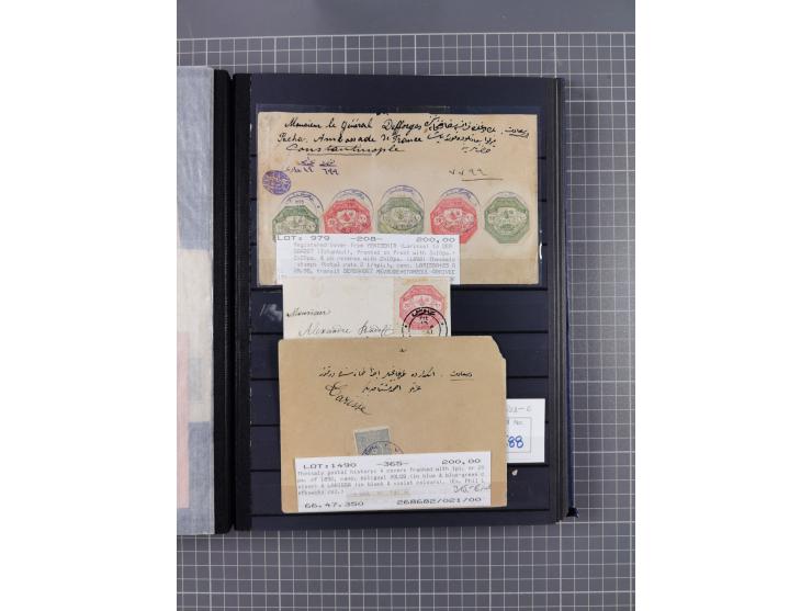 GREEK OCCUPATIONS &amp; LOCALS: 1859/1942 (ca.), mint never hinged/unused and used collection with 24 covers, many duplicates