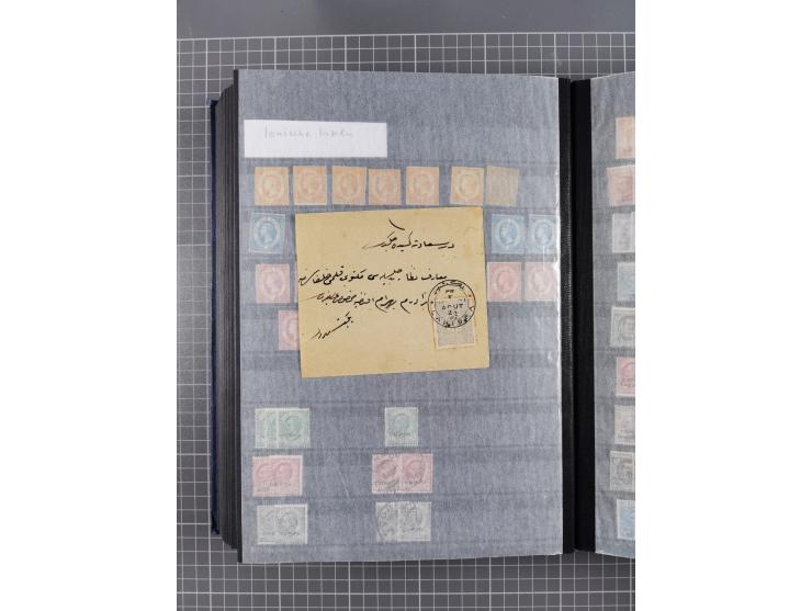 GREEK OCCUPATIONS &amp; LOCALS: 1859/1942 (ca.), mint never hinged/unused and used collection with 24 covers, many duplicates