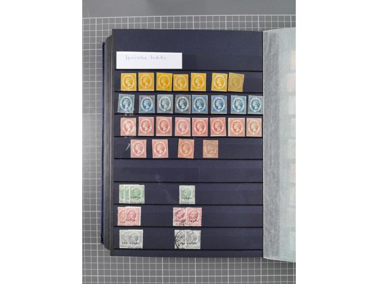 GREEK OCCUPATIONS &amp; LOCALS: 1859/1942 (ca.), mint never hinged/unused and used collection with 24 covers, many duplicates