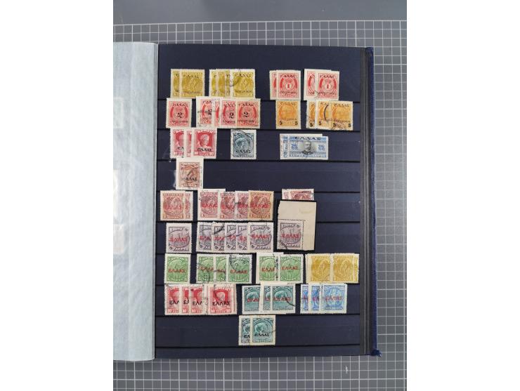 GREEK OCCUPATIONS &amp; LOCALS: 1859/1942 (ca.), mint never hinged/unused and used collection with 24 covers, many duplicates