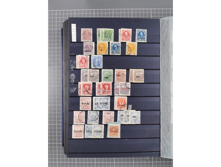 GREEK OCCUPATIONS &amp; LOCALS: 1859/1942 (ca.), mint never hinged/unused and used collection with 24 covers, many duplicates