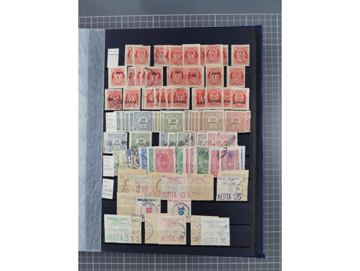 GREEK OCCUPATIONS &amp; LOCALS: 1859/1942 (ca.), mint never hinged/unused and used collection with 24 covers, many duplicates
