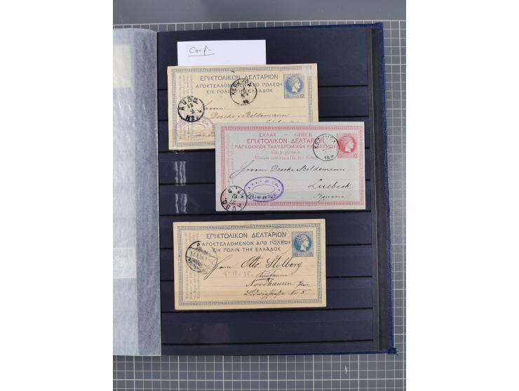 GREEK OCCUPATIONS &amp; LOCALS: 1859/1942 (ca.), mint never hinged/unused and used collection with 24 covers, many duplicates