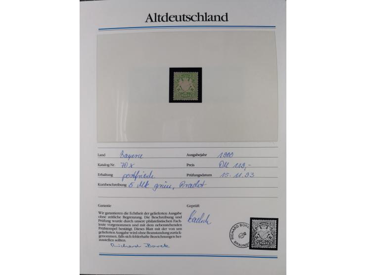 1981/1920, postfrische Sammlung aus Abobezug, dabei einige bessere Ausgaben Bayern, Bergedorf und Thurn und Taxis, gute Erhal