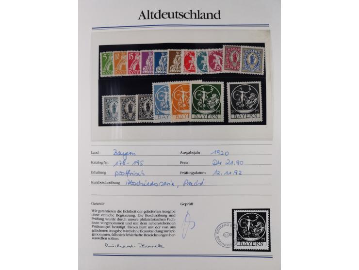 1981/1920, postfrische Sammlung aus Abobezug, dabei einige bessere Ausgaben Bayern, Bergedorf und Thurn und Taxis, gute Erhal