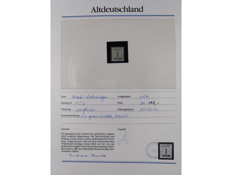 1981/1920, postfrische Sammlung aus Abobezug, dabei einige bessere Ausgaben Bayern, Bergedorf und Thurn und Taxis, gute Erhal