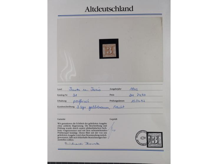 1981/1920, postfrische Sammlung aus Abobezug, dabei einige bessere Ausgaben Bayern, Bergedorf und Thurn und Taxis, gute Erhal