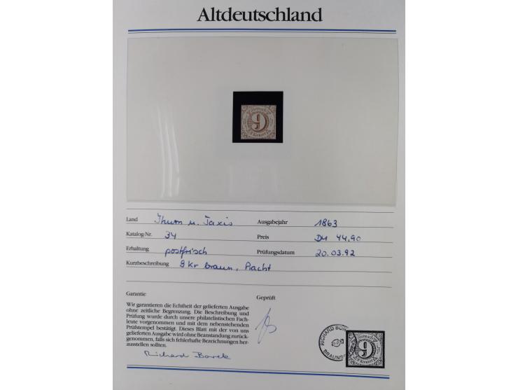 1981/1920, postfrische Sammlung aus Abobezug, dabei einige bessere Ausgaben Bayern, Bergedorf und Thurn und Taxis, gute Erhal