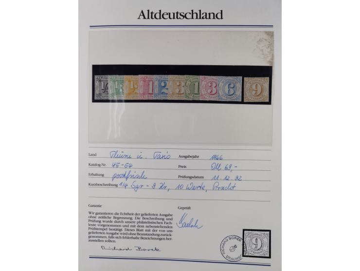 1981/1920, postfrische Sammlung aus Abobezug, dabei einige bessere Ausgaben Bayern, Bergedorf und Thurn und Taxis, gute Erhal