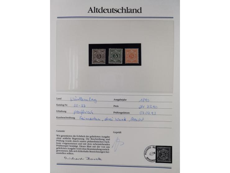 1981/1920, postfrische Sammlung aus Abobezug, dabei einige bessere Ausgaben Bayern, Bergedorf und Thurn und Taxis, gute Erhal