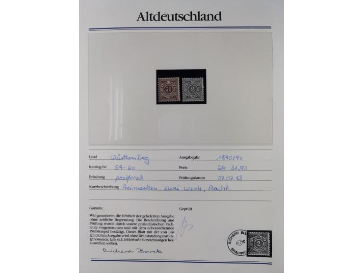 1981/1920, postfrische Sammlung aus Abobezug, dabei einige bessere Ausgaben Bayern, Bergedorf und Thurn und Taxis, gute Erhal