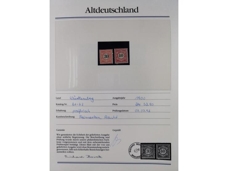 1981/1920, postfrische Sammlung aus Abobezug, dabei einige bessere Ausgaben Bayern, Bergedorf und Thurn und Taxis, gute Erhal