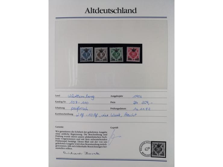 1981/1920, postfrische Sammlung aus Abobezug, dabei einige bessere Ausgaben Bayern, Bergedorf und Thurn und Taxis, gute Erhal