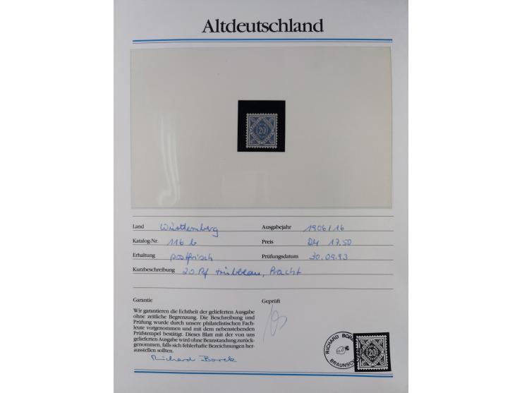 1981/1920, postfrische Sammlung aus Abobezug, dabei einige bessere Ausgaben Bayern, Bergedorf und Thurn und Taxis, gute Erhal