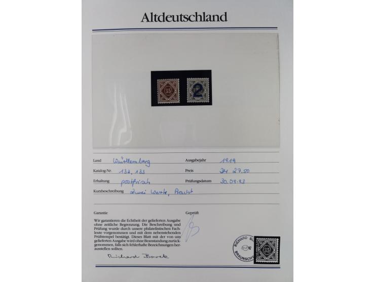 1981/1920, postfrische Sammlung aus Abobezug, dabei einige bessere Ausgaben Bayern, Bergedorf und Thurn und Taxis, gute Erhal