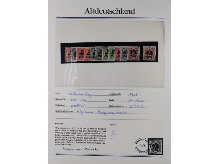 1981/1920, postfrische Sammlung aus Abobezug, dabei einige bessere Ausgaben Bayern, Bergedorf und Thurn und Taxis, gute Erhal