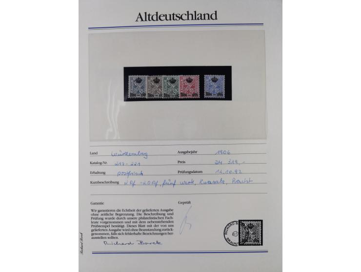 1981/1920, postfrische Sammlung aus Abobezug, dabei einige bessere Ausgaben Bayern, Bergedorf und Thurn und Taxis, gute Erhal