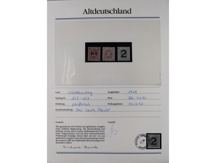 1981/1920, postfrische Sammlung aus Abobezug, dabei einige bessere Ausgaben Bayern, Bergedorf und Thurn und Taxis, gute Erhal