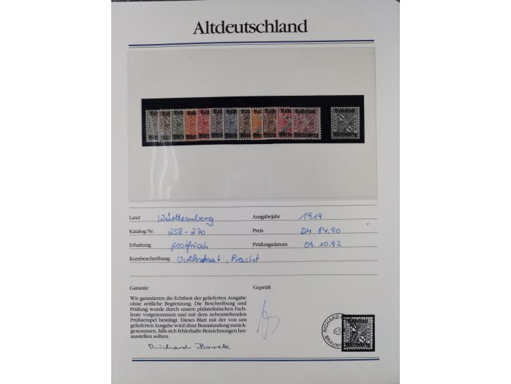 1981/1920, postfrische Sammlung aus Abobezug, dabei einige bessere Ausgaben Bayern, Bergedorf und Thurn und Taxis, gute Erhal