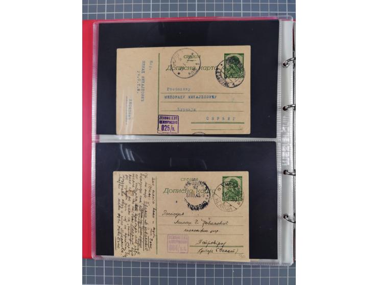1941/44, kleine Partie mit 34 Briefen und Karten, Schwerpunkt Serbien und Laibach, mit R-Brief und Mischfrankaturen, etc., me