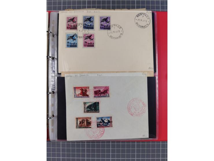 1941/44, kleine Partie mit 34 Briefen und Karten, Schwerpunkt Serbien und Laibach, mit R-Brief und Mischfrankaturen, etc., me